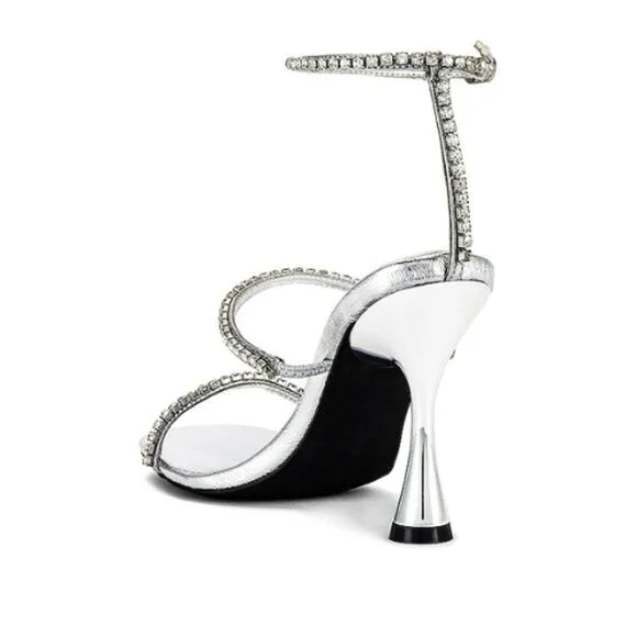 Jeffrey Campbell Demonica Sandal in Silver EUC Size 7.5