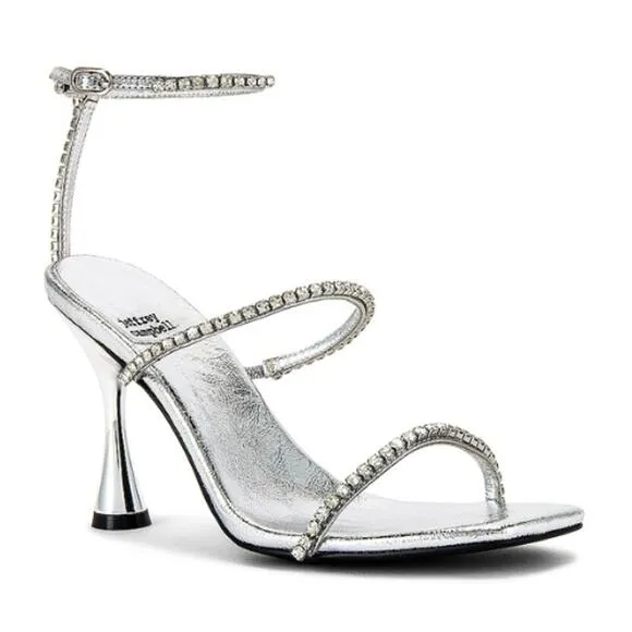 Jeffrey Campbell Demonica Sandal in Silver EUC Size 7.5