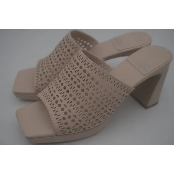 Jeffrey Campbell New Caviar Laser-Cut Design Pink Square-Toe Sandal Size 8.5