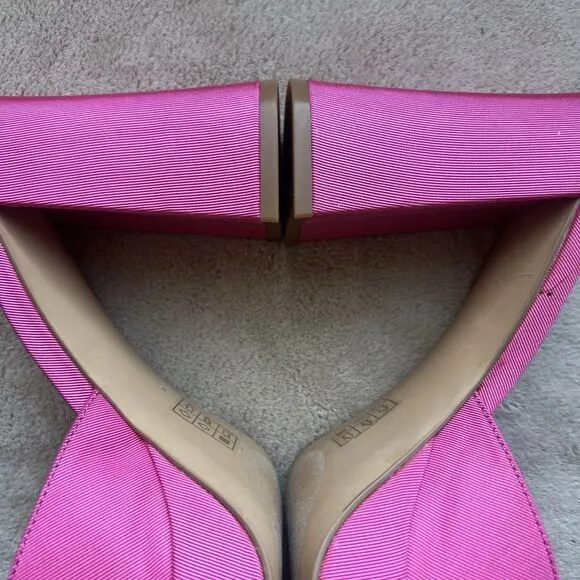 Jeffrey Campbell Ninety Platform Mule Sandal Pink Failke Cloth Women 7.5 Barbie