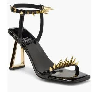 Jeffrey Campbell Sharpen-Up Ankle Strap Spike Sandal Black Size 7.5 NWOB