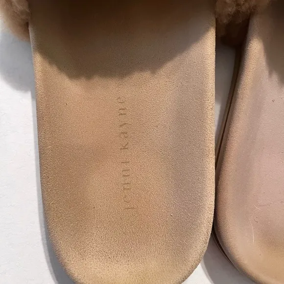 Jenni Kayne Natural Shearling Slide Sandals - Luxury Footwear Euro 40 US 9.5