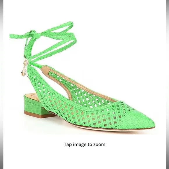 Jennifer Sumko Newport Woven Lace-Up Dress Flats 9.5