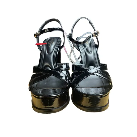 Jessica Simpson Black Patent GIDDINGS Platform Sandal Size