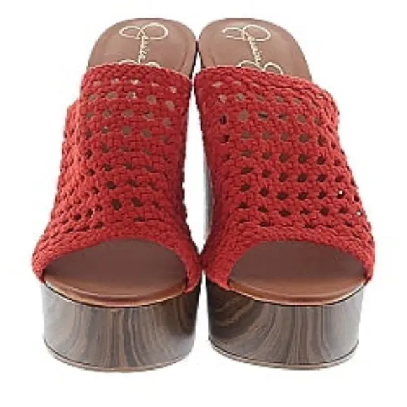 Jessica Simpson Clogs Women's Red Platform new size 8.5