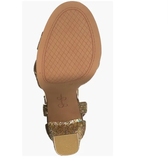 Jessica Simpson Gavynne Sequins Platform Sandals Party Gold Women’s Size 5