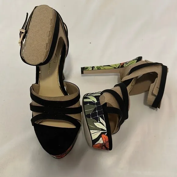 Jessica Simpson Women’s Balina Tropical Platform Dress Heeled Sandals