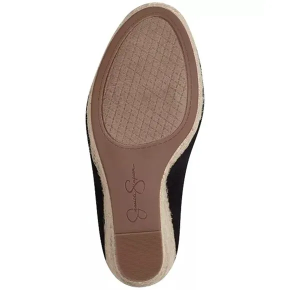 Jessica Simpson Women's Zexie Espadrille Wedge Heels Sandals Black Size 9.5M