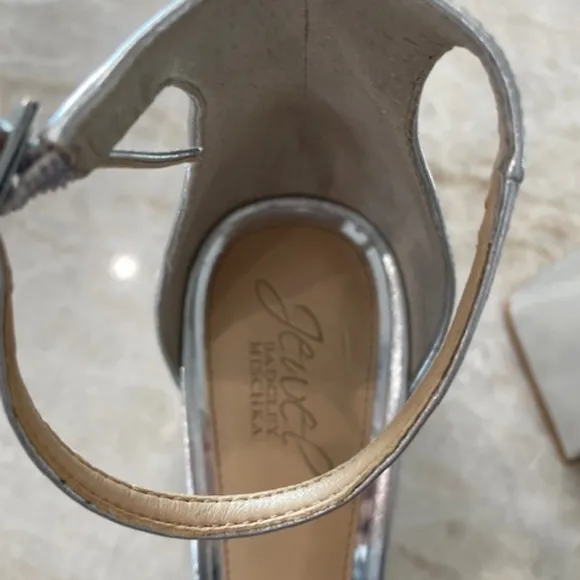 Jewel Badgley Mischa Fidelity Ankle Strap Evening Sandals, Size 8.5