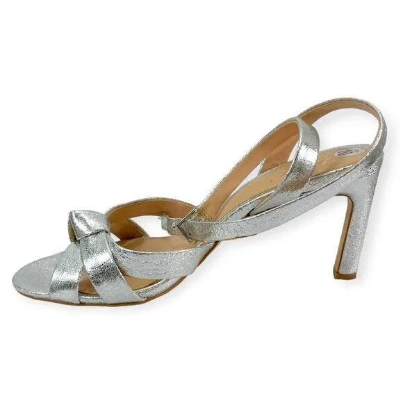 Jewel Badgley Mischka Rhonda Satin Knotted Stiletto Heels Sandals Size 10 NEW