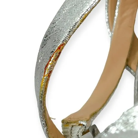 Jewel Badgley Mischka Rhonda Satin Knotted Stiletto Heels Sandals Size 10 NEW
