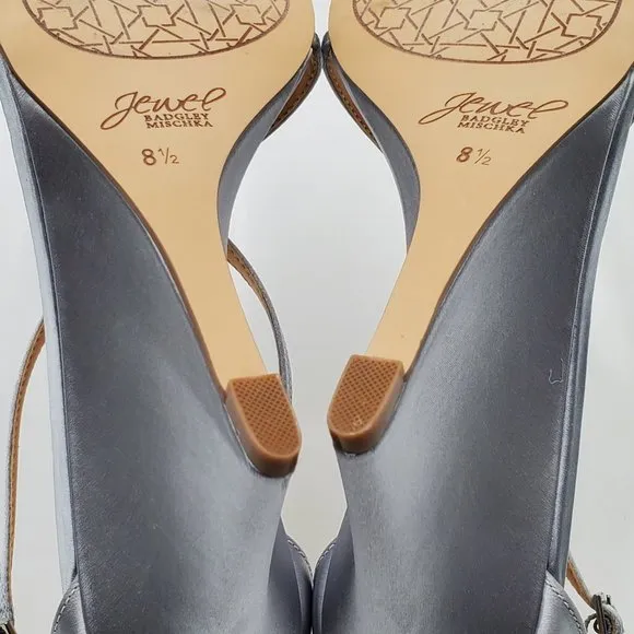 Jewel Badgley Mischka Satin Embellished Wedge Heels - NWOT