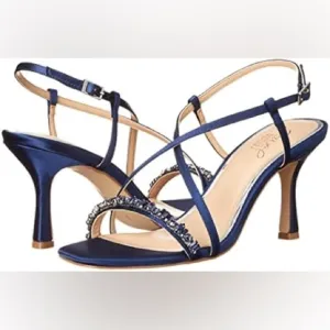 Jewel Badgley Women’s Alexis Heels Size 10 Mischka Blue Sequin Formal Party