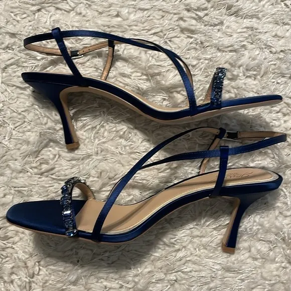 Jewel Badgley Women’s Alexis Heels Size 10 Mischka Blue Sequin Formal Party