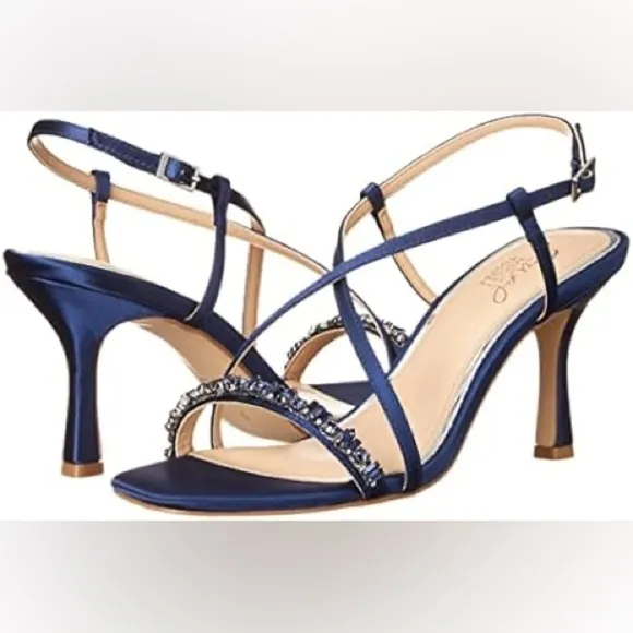 Jewel Badgley Women’s Alexis Heels Size 10 Mischka Blue Sequin Formal Party
