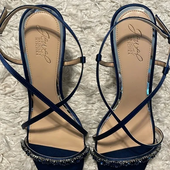 Jewel Badgley Women’s Alexis Heels Size 10 Mischka Blue Sequin Formal Party