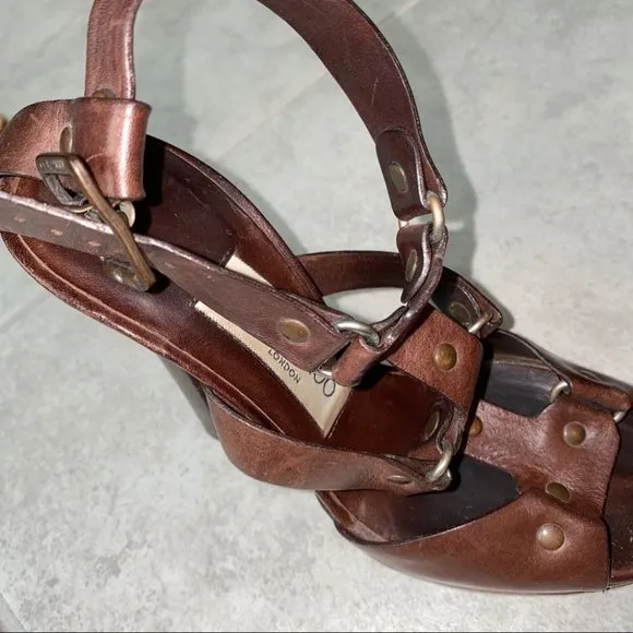 Jimmy Choo Brown Ankle Strap Pump Sandals