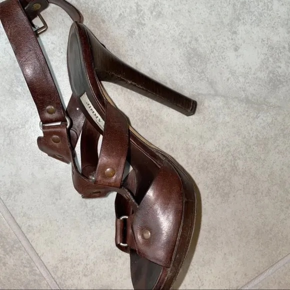 Jimmy Choo Brown Ankle Strap Pump Sandals