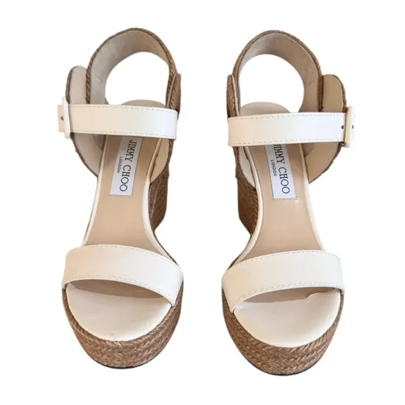 Jimmy Choo Delphi 100 Espadrille Wedge Sandals