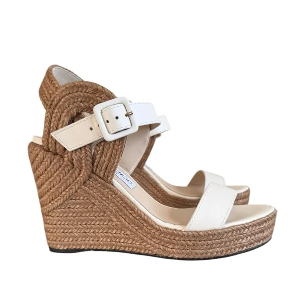 Jimmy Choo Delphi 100 Espadrille Wedge Sandals