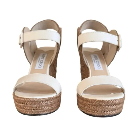Jimmy Choo Delphi 100 Espadrille Wedge Sandals
