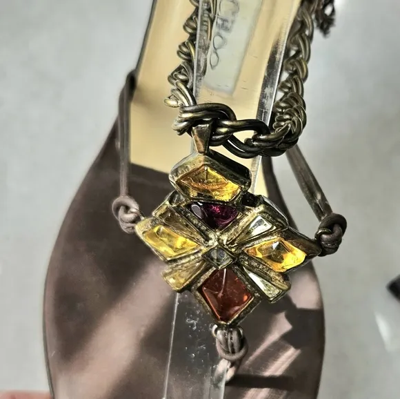 Jimmy Choo Emmy brown suede sandal heels dust bag