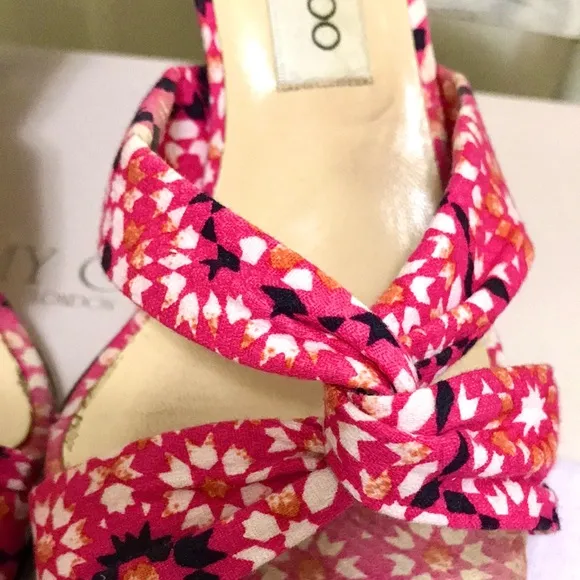 Jimmy Choo Floral Twist Knot Sandals