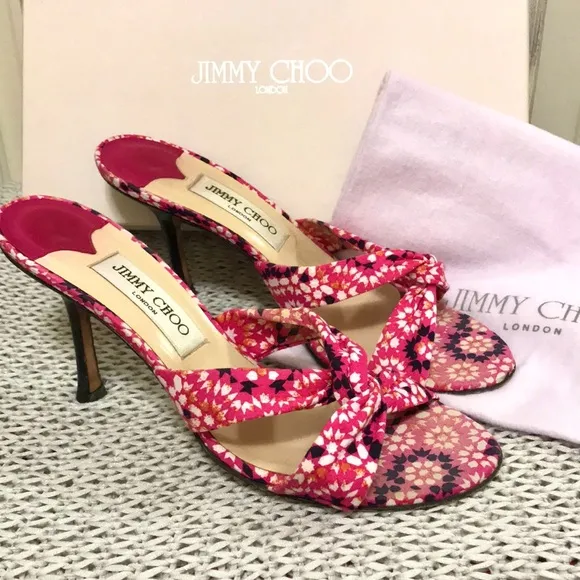 Jimmy Choo Floral Twist Knot Sandals