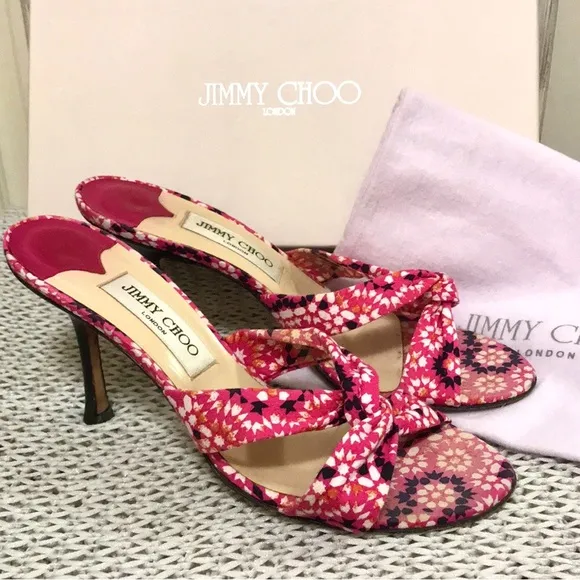 Jimmy Choo Floral Twist Knot Sandals