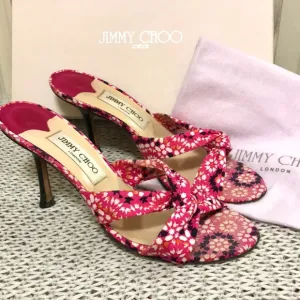 Jimmy Choo Floral Twist Knot Sandals