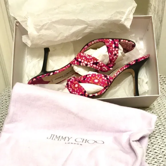 Jimmy Choo Floral Twist Knot Sandals