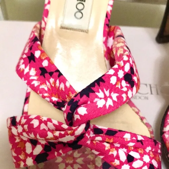 Jimmy Choo Floral Twist Knot Sandals