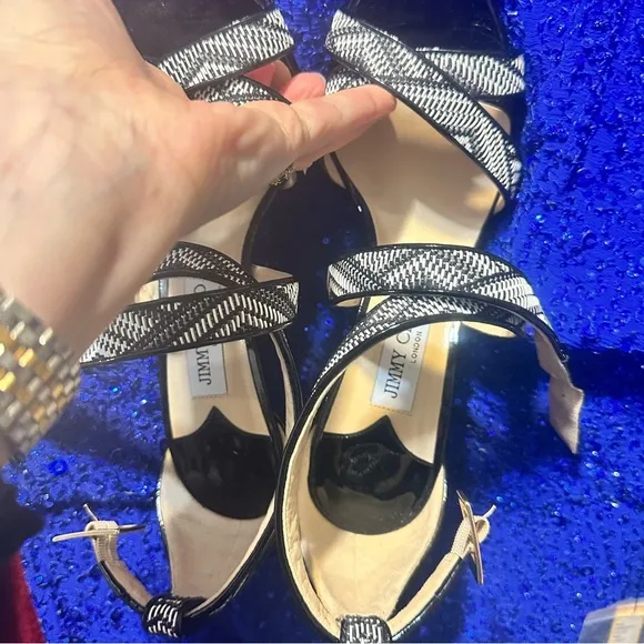 JIMMY CHOO Leather Printed Sandals