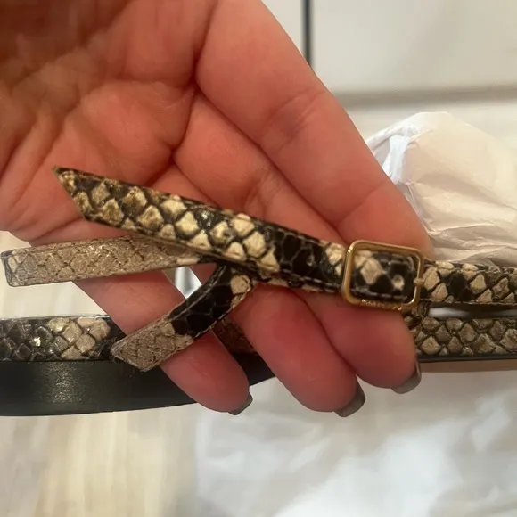 Jimmy Choo London Snake Print Neutral Leather Strappy Sandals (Size EU 37/US 7)