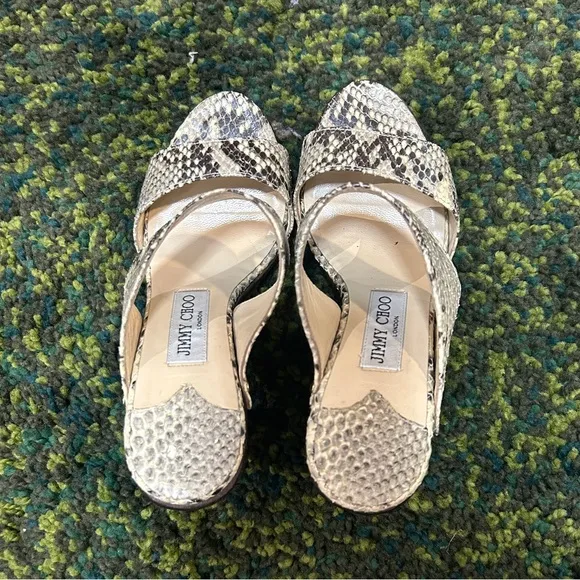 Jimmy Choo Snake Print Lea Heel platform sandal EU 36 US 6