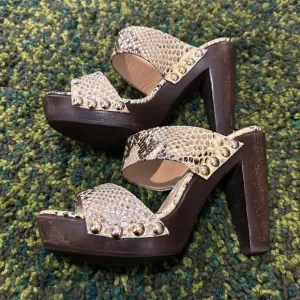 Jimmy Choo Snake Print Lea Heel platform sandal EU 36 US 6