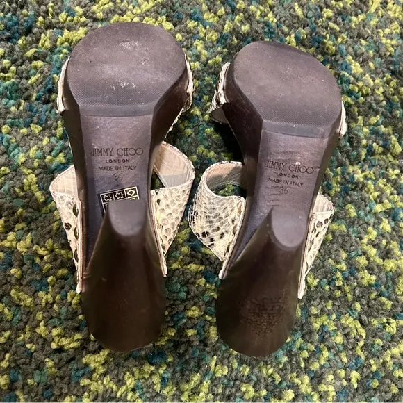 Jimmy Choo Snake Print Lea Heel platform sandal EU 36 US 6