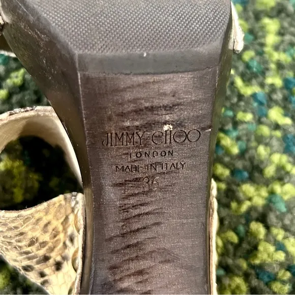 Jimmy Choo Snake Print Lea Heel platform sandal EU 36 US 6