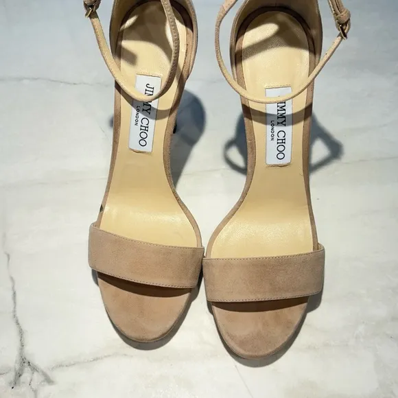 Jimmy Choo Tan Heels Minimalist Design