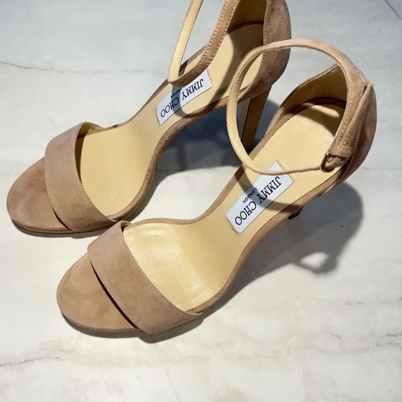Jimmy Choo Tan Heels Minimalist Design