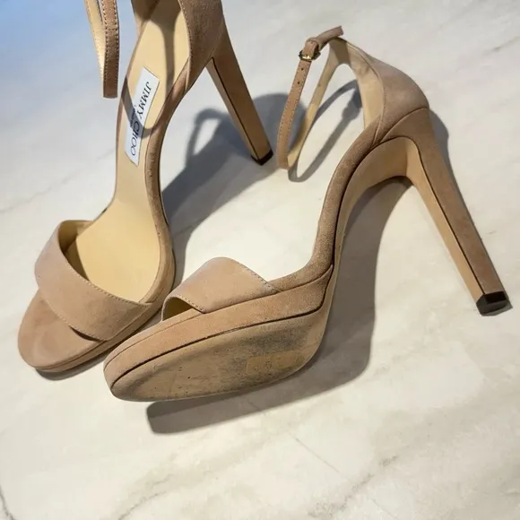 Jimmy Choo Tan Heels Minimalist Design