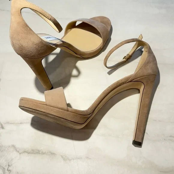 Jimmy Choo Tan Heels Minimalist Design