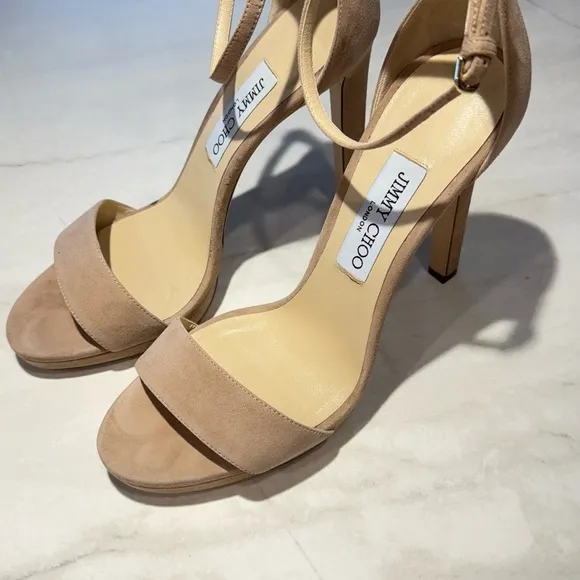 Jimmy Choo Tan Heels Minimalist Design