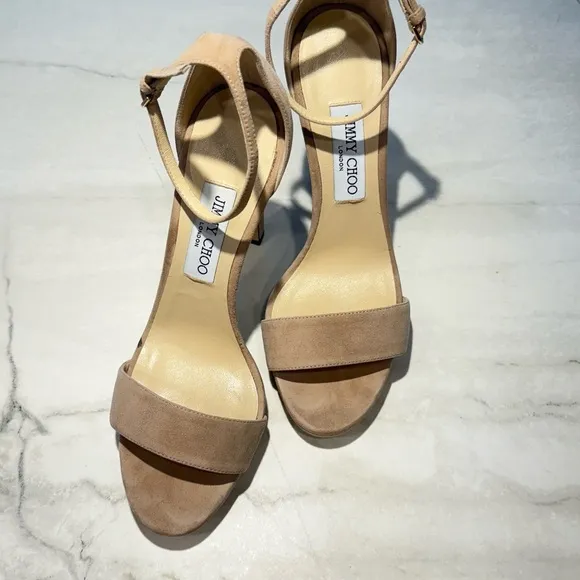 Jimmy Choo Tan Heels Minimalist Design