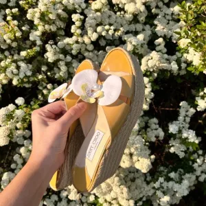 Jimmy Choo Yellow Wedge Sandals