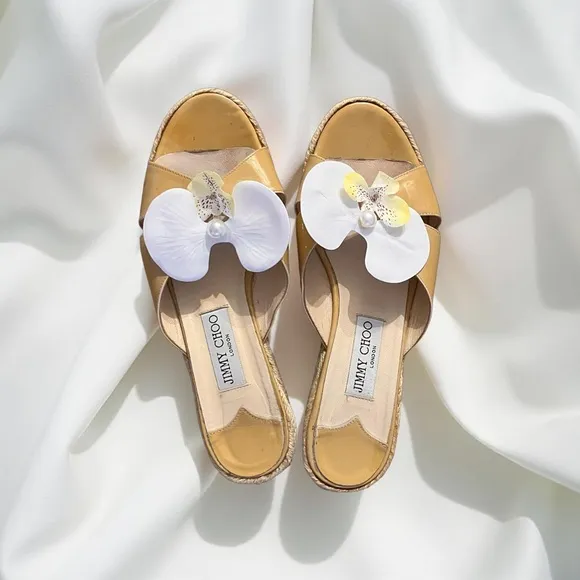 Jimmy Choo Yellow Wedge Sandals
