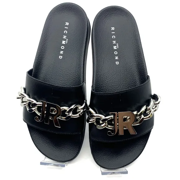 JOHN RICHMOND Men's NEW Leather Sandals Slides - Men's Size 9 - NIB