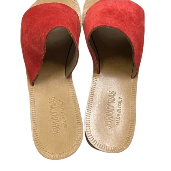 Johnny Was Camila sandals size 7 red color new in original box