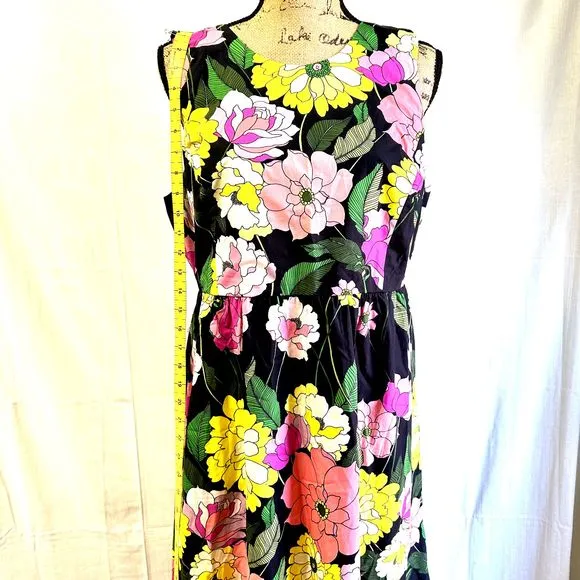 Johnny Was Cassia Maxi Dress SZ L Multicolor Floral Sleeveless Open Back