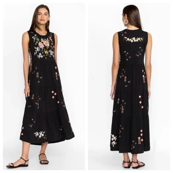 Johnny Was | Ceretti Floral Cotton Tank Dress | Black | S